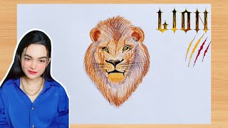 How to draw Lion Face easy | Lion drawing | Animal Drawing easy