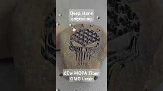 Engraving a stone from my yard with my new 60w MOPA Fiber Laser purchased from OMG Laser