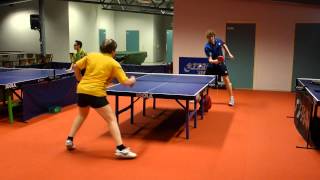 Table tennis (Chinese penhold). 4 sets from a training match.