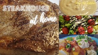 How to make a STEAKHOUSE DINNER at home || Reverse Searing