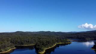 A drone flight over the lake in Brisbane Australia