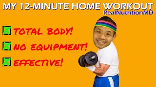 Total body home workout 12 minutes no equipment | RealNutritionMD