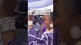 Ooni of ife: Queen Ronke seen smiling beautifully as she welcomes her guests #ooni #ooniofife