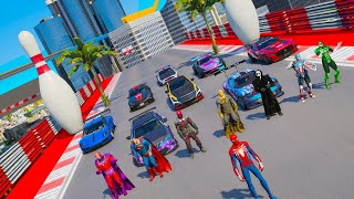 CARROS Via Expressa com Homem Aranha e Heróis! Desafio na DropRamp GTA MODS