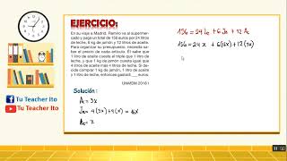 PLANTEO DE ECUACIONES - EJERCICIOS DESARROLLADOS DE PLANTEO DE ECUACIONES