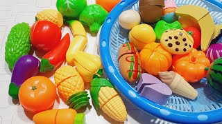 Plastic fruits and vegetables | Satisfying video | fruit slices asmr