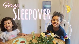 GIA’S FIRST SLEEPOVER! *WE BUILT THE BIGGEST SLIDE*