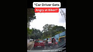 "Shocking Dash Cam Footage: Car Driver's Rage at Biker! Night Vision Capture!'