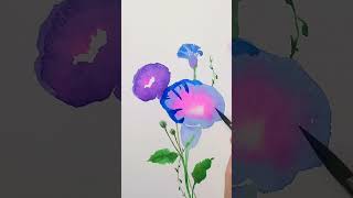 How to draw Morning Glory #September #birthmonth  #flowers #watercolorpainting