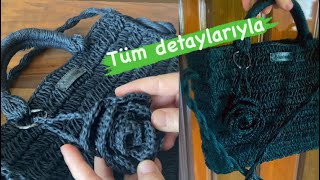 Kolay Kağıt İpten Yazlık Çanta Yapımı 💼( başka yerde yok ) #knitting #örgüçanta #crochet #kağıtipgül