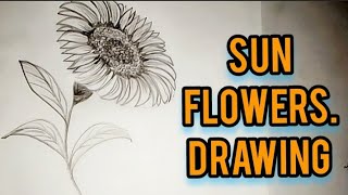 How to draw Sunflowers/ easy and beautiful flower painting