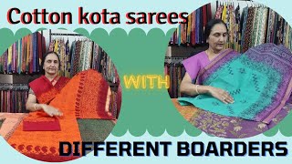 Cotton Kota Sarees with Different Borders by Anitha Reddy From Trendsblockprints