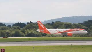 EASYJET TAKEOFF EMIRATES A380 PASSING BY