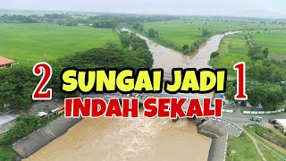 Dua Sungai Jadi Satu, Pesona Keindahan Kali Badug, Bendungan Di Nganjuk