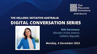 THI Australia 'In Conversation' with Niki Kerameus, Minister of Interior, Hellenic Republic