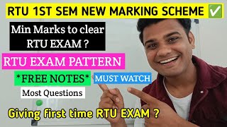 RTU 1st sem new Marking scheme ✅ | RTU EXAM Pattern and Min marks | How to give RTU Exam