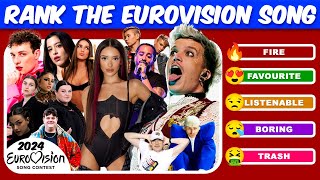 Rank The Song Eurovision Song Contest 2024