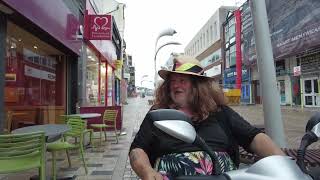 Fat Sandra Nick's My Scooter and tries to feed the Homeless #blackpool