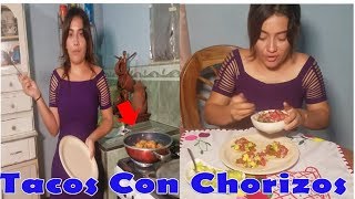 -Preparando Uno Tacos Mexicanos Con Chorizo😳//A Heidi El Chorizo Es Su Comida Favorita-