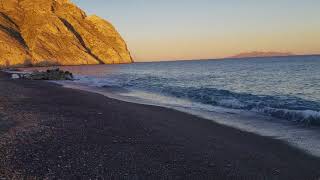 Santorini moment of Zen black beach