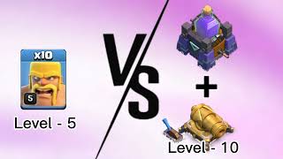 All Cannons + Range Spell Tower Vs All Levels Barbarians #clashofclans #coc #doomboom  #clash