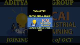 Industrial training vacancy in Hindalco, Aditya Birla Group 🔥| Do apply ASAP | #Shorts