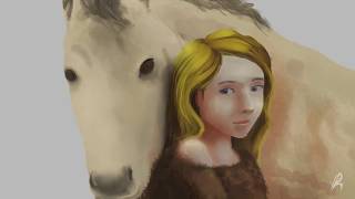 digital painting timelapse | girl and horse