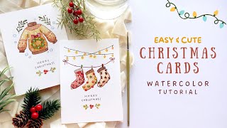 Easy & Cute Christmas Card Ideas with Watercolors