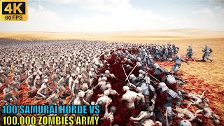 100,000 ZOMBIES vs 100 SAMURAI Who Will DOMINATE in UEBS 2?