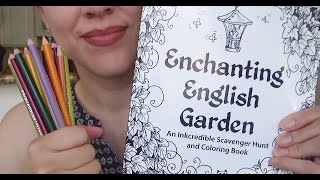 SassEsnacks ASMR: Mouth Sounds While Coloring | Colouring in a Book | Enchanting English Garden