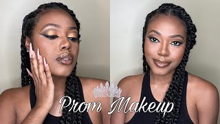 Prom Makeup Tutorial👑 | Black & Gold