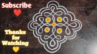 7*1 thippula muggulu design | simple rangoli designs with border #143❤️by #amma #rangoli#muggulu #yt