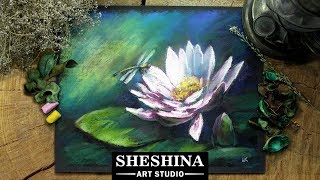 How to draw a Lotus flower with soft pastels 🎨 FLOWERS