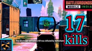 17 kills in TDM warehouse | m416 killer | Battleground Mobile India