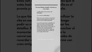 ❌ Errores FATALES al pedir el número a una mujer |  #seduccion #ligar #caballeros