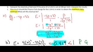 Elasticity of Demand Application #1