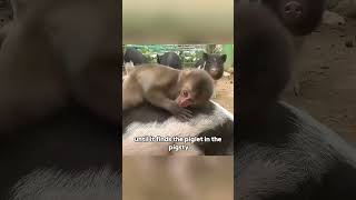 Monkey’s piggy friend #shortvideo #animals #pets #funny #dog