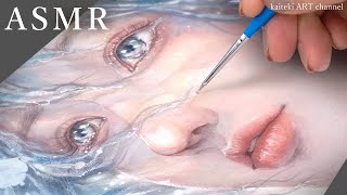 【ASMR】うるうるな水彩イラストメイキングと描く音🌸Watercolor Painting, Ocean Waves