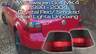 VOLKSWAGEN GOLF MK4 1998 - 2004 HATCHBACK CRYSTAL RED/ SMOKED UPGRADE REAR TAIL LIGHTS