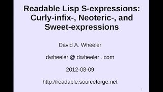 Readable Lisp s-expressions: Curly-infix-, neoteric-, and sweet-expressions, 2012-08-09