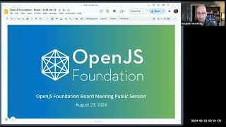 OpenJS Foundation Public Board of Directors Meeting - August 23, 2024