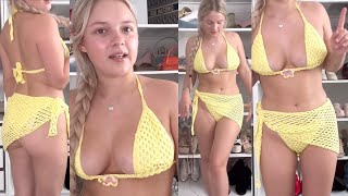 Brooke Marsden Huge Breasts/Bum/Legs in Yellow Bikini - Marsden It Shein Holiday Haul 10/8/2024