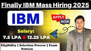 Finally IBM Mass Hiring Announced | Salary 7.5 | 12.25 LPA | IBM Off Campus drive| Jobs for Students