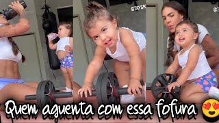 PIETRA encanta a  INTERNET ao "treinar" com a mãe TAYS REIS 🥰 BIEL grava tudo ❤️