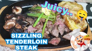 BEEF STEAK TENDERLOIN/SIZZLING HOT PLATED #SIMPLERECIPE