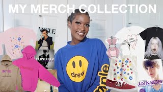 my entire merch collection | harry styles, justin bieber, 1d & more!