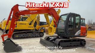 Used Hitachi ZX70 is for sale in China. 7 tons. Good condition. Contact Lily for more details.