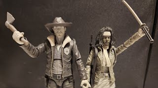 The Walking Dead Rick and Michonne comic book version action figures by diamond select toys review