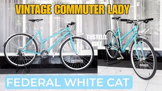 Vintage Commuter Lady Federal White Cat 26" by Tustelo.bike