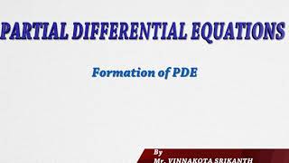 Formation of Partial Differential Equations